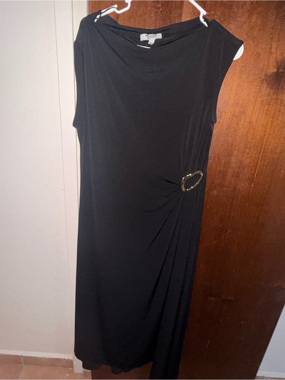 Old Navy Black Sleeveless Midi Dress with Side Ring Accent